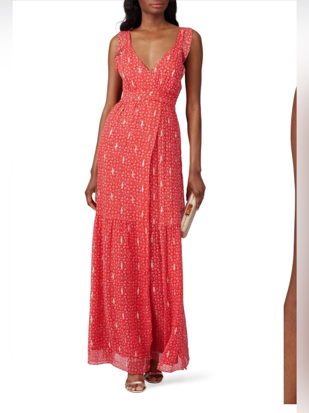ba&sh XO Betty Red Printed V-Neck Maxi Dress